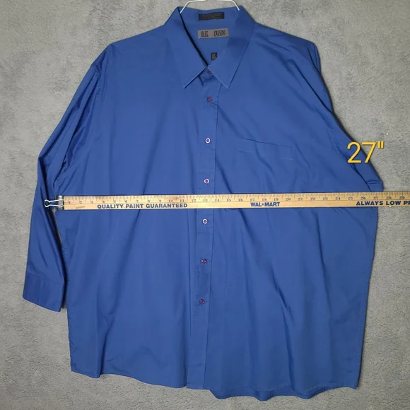 Oleg Cassini Blue Casual Button Down Shirt - Picture 3 of 7